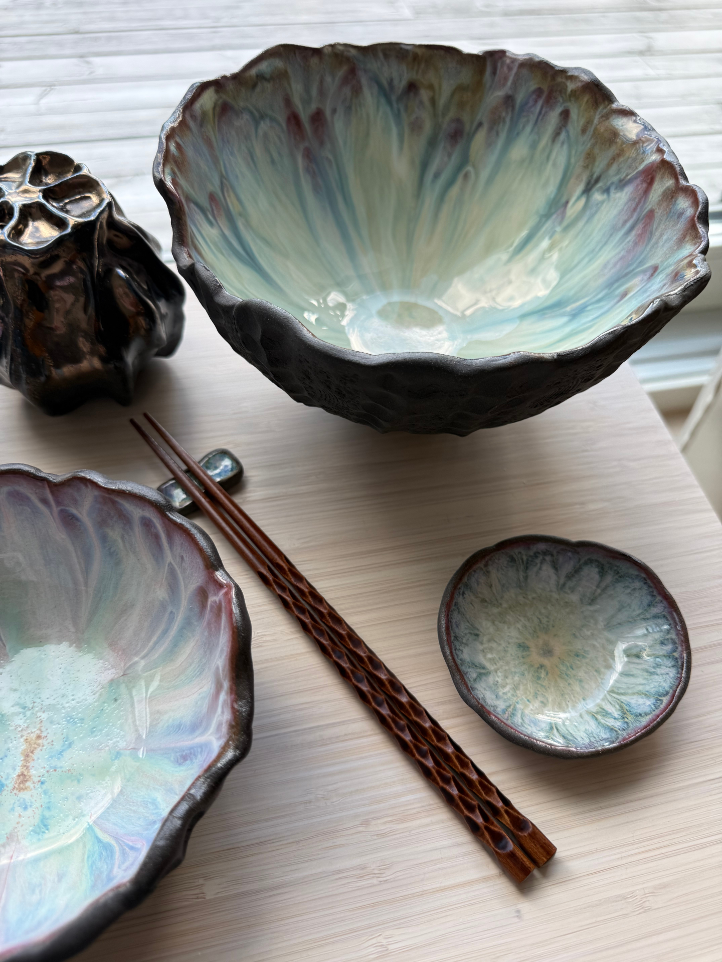 Glaze Bloom Bowl — handmade stoneware ceramic by ASK Studios