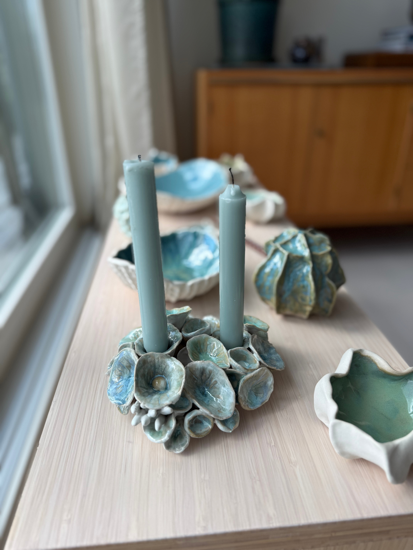 Coral Candle Holder — handmade stoneware ceramic by ASK Studios