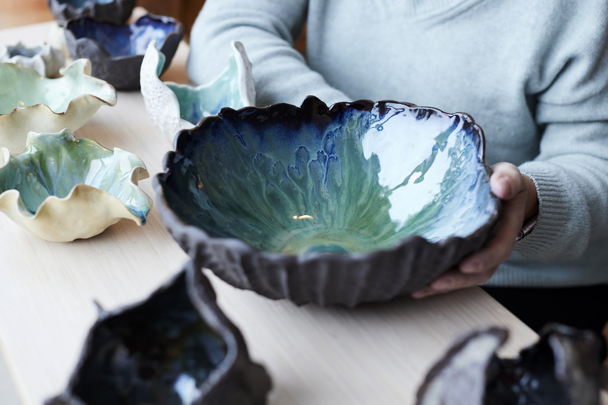 Deep Current Bowl — handmade stoneware ceramic by ASK Studios
